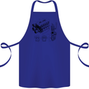 Car Engine Blueprints Petrolhead Cotton Apron 100% Organic Royal Blue