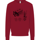 Car Engine Blueprints Petrolhead Kids Sweatshirt Jumper Red