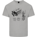 Car Engine Blueprints Petrolhead Kids T-Shirt Childrens Sports Grey