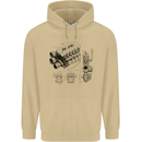 Car Engine Blueprints Petrolhead Mens 80% Cotton Hoodie Sand
