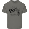 Car Engine Blueprints Petrolhead Mens Cotton T-Shirt Tee Top Charcoal