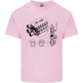 Car Engine Blueprints Petrolhead Mens Cotton T-Shirt Tee Top Light Pink