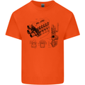 Car Engine Blueprints Petrolhead Mens Cotton T-Shirt Tee Top Orange