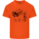 Car Engine Blueprints Petrolhead Mens Cotton T-Shirt Tee Top Orange