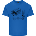Car Engine Blueprints Petrolhead Mens Cotton T-Shirt Tee Top Royal Blue