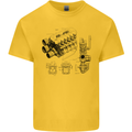 Car Engine Blueprints Petrolhead Mens Cotton T-Shirt Tee Top Yellow