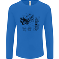 Car Engine Blueprints Petrolhead Mens Long Sleeve T-Shirt Royal Blue
