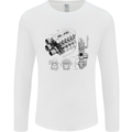 Car Engine Blueprints Petrolhead Mens Long Sleeve T-Shirt White