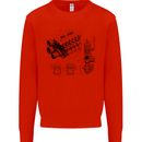 Car Engine Blueprints Petrolhead Mens Sweatshirt Jumper Bright Red