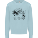 Car Engine Blueprints Petrolhead Mens Sweatshirt Jumper Light Blue