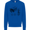 Car Engine Blueprints Petrolhead Mens Sweatshirt Jumper Royal Blue