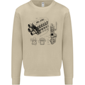 Car Engine Blueprints Petrolhead Mens Sweatshirt Jumper Sand