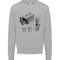 Car Engine Blueprints Petrolhead Mens Sweatshirt Jumper Sports Grey