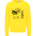 Car Engine Blueprints Petrolhead Mens Sweatshirt Jumper Yellow