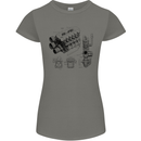 Car Engine Blueprints Petrolhead Womens Petite Cut T-Shirt Charcoal
