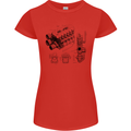 Car Engine Blueprints Petrolhead Womens Petite Cut T-Shirt Red