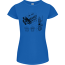 Car Engine Blueprints Petrolhead Womens Petite Cut T-Shirt Royal Blue