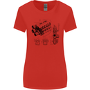 Car Engine Blueprints Petrolhead Womens Wider Cut T-Shirt Red