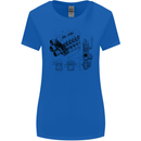 Car Engine Blueprints Petrolhead Womens Wider Cut T-Shirt Royal Blue
