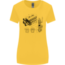 Car Engine Blueprints Petrolhead Womens Wider Cut T-Shirt Yellow