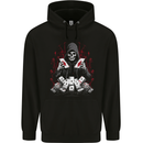 Card Playing Grim Reaper Poker Childrens Kids Hoodie Black
