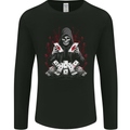 Card Playing Grim Reaper Poker Mens Long Sleeve T-Shirt Black