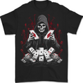 Card Playing Grim Reaper Poker Mens T-Shirt 100% Cotton BLACK