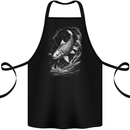 Carp Fish on a Line Fishing Fisherman Cotton Apron 100% Organic Black
