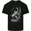 Carp Fish on a Line Fishing Fisherman Kids T-Shirt Childrens Black