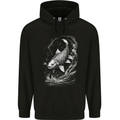 Carp Fish on a Line Fishing Fisherman Mens 80% Cotton Hoodie Black