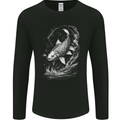 Carp Fish on a Line Fishing Fisherman Mens Long Sleeve T-Shirt Black