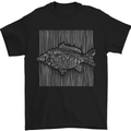 a black t - shirt with a drawing of a fish on it