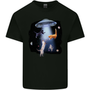 Cat Abduction Alien UFO Kids T-Shirt Childrens Black