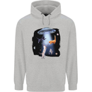 Cat Abduction Alien UFO Mens 80% Cotton Hoodie Sports Grey