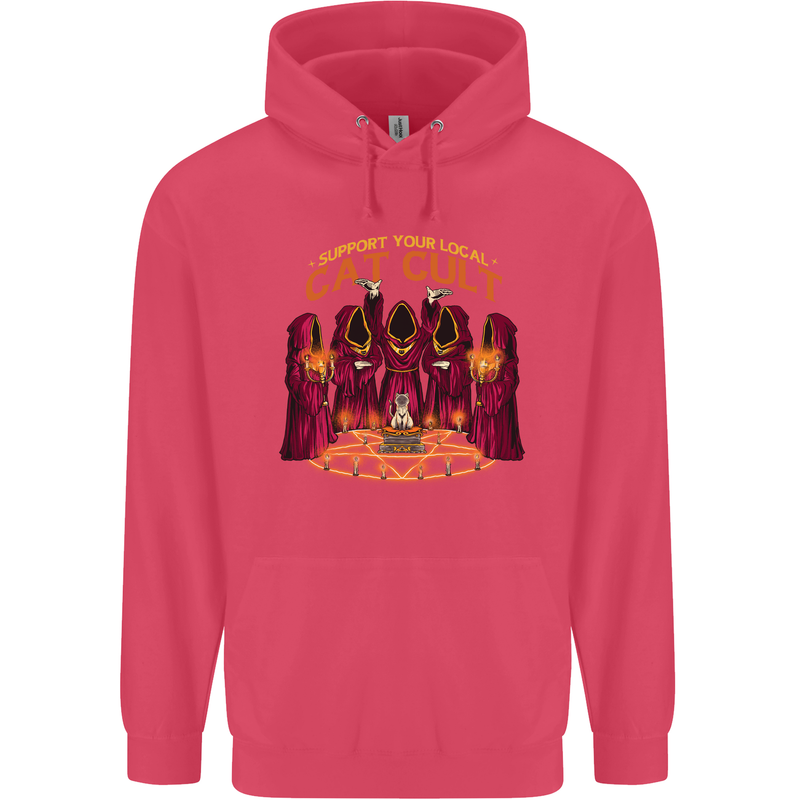 Cat Cult Evil Feline Devil Worship Satanic Childrens Kids Hoodie Heliconia
