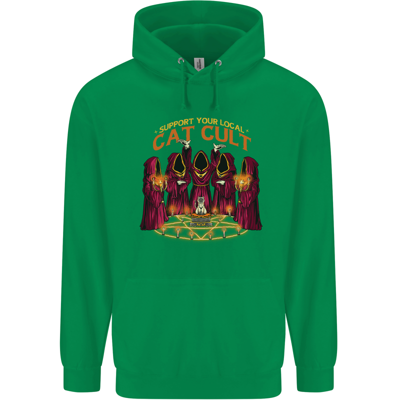 Cat Cult Evil Feline Devil Worship Satanic Childrens Kids Hoodie Irish Green