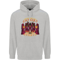 Cat Cult Evil Feline Devil Worship Satanic Childrens Kids Hoodie Sports Grey