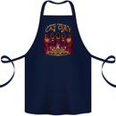 Cat Cult Evil Feline Devil Worship Satanic Cotton Apron 100% Organic Navy Blue