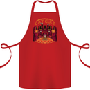 Cat Cult Evil Feline Devil Worship Satanic Cotton Apron 100% Organic Red