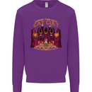 Cat Cult Evil Feline Devil Worship Satanic Kids Sweatshirt Jumper Purple