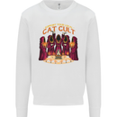 Cat Cult Evil Feline Devil Worship Satanic Kids Sweatshirt Jumper White