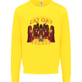 Cat Cult Evil Feline Devil Worship Satanic Kids Sweatshirt Jumper Yellow