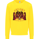 Cat Cult Evil Feline Devil Worship Satanic Kids Sweatshirt Jumper Yellow