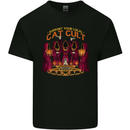 Cat Cult Evil Feline Devil Worship Satanic Kids T-Shirt Childrens Black