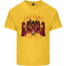 Cat Cult Evil Feline Devil Worship Satanic Kids T-Shirt Childrens Yellow