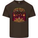 Cat Cult Evil Feline Devil Worship Satanic Mens Cotton T-Shirt Tee Top Dark Chocolate