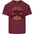 Cat Cult Evil Feline Devil Worship Satanic Mens Cotton T-Shirt Tee Top Maroon