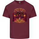 Cat Cult Evil Feline Devil Worship Satanic Mens Cotton T-Shirt Tee Top Maroon