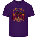 Cat Cult Evil Feline Devil Worship Satanic Mens Cotton T-Shirt Tee Top Purple