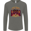Cat Cult Evil Feline Devil Worship Satanic Mens Long Sleeve T-Shirt Charcoal